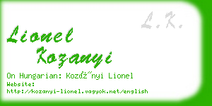 lionel kozanyi business card